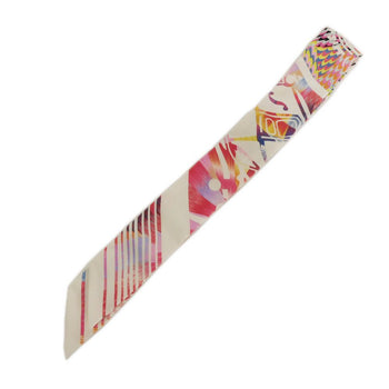 Hermes Scarf Silk Rose X White X Blue Kyoto Marble Twilly