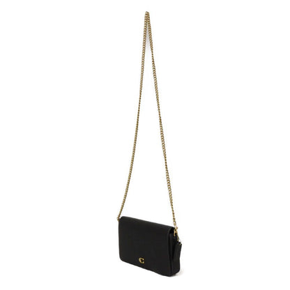 Coach Shoulder Bag Cao01 Polished Pebble Leather X Signature Coated Canvas Black Signature Mila