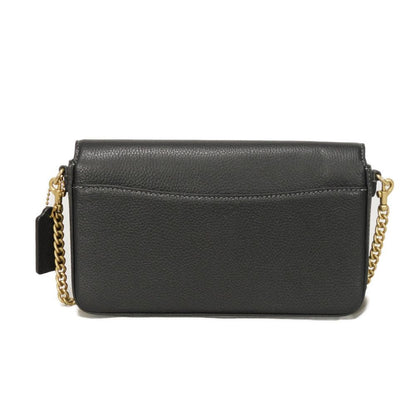 Coach Shoulder Bag Cao01 Polished Pebble Leather X Signature Coated Canvas Black Signature Mila