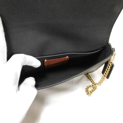 Coach Shoulder Bag Cao01 Polished Pebble Leather X Signature Coated Canvas Black Signature Mila