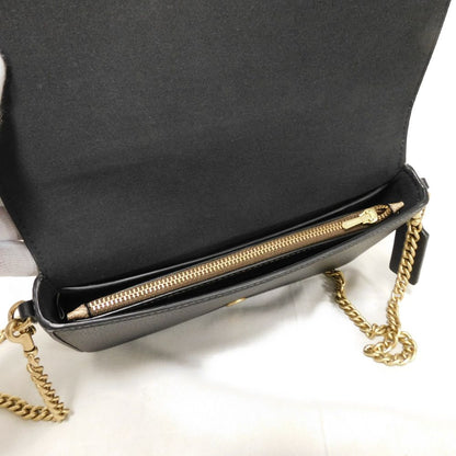 Coach Shoulder Bag Cao01 Polished Pebble Leather X Signature Coated Canvas Black Signature Mila