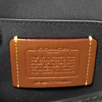 Coach Shoulder Bag Cao01 Polished Pebble Leather X Signature Coated Canvas Black Signature Mila