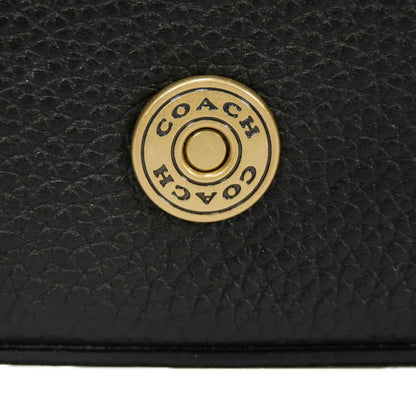 Coach Shoulder Bag Cao01 Polished Pebble Leather X Signature Coated Canvas Black Signature Mila