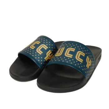 Gucci Sandals 522023 Supreme Canvas (Polyurethane Coating) X Calf Leather X Rubber Turquoise Sega