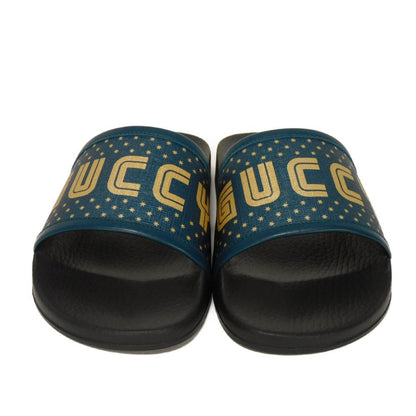 Gucci Sandals 522023 Supreme Canvas (Polyurethane Coating) X Calf Leather X Rubber Turquoise Sega