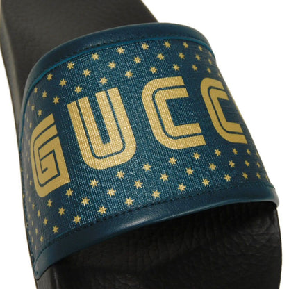 Gucci Sandals 522023 Supreme Canvas (Polyurethane Coating) X Calf Leather X Rubber Turquoise Sega