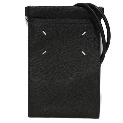 Martin Margiela Shoulder Bag Sa1Vz0002 Grainy Calf Leather Black 4Stitch Smartphone Pouch
