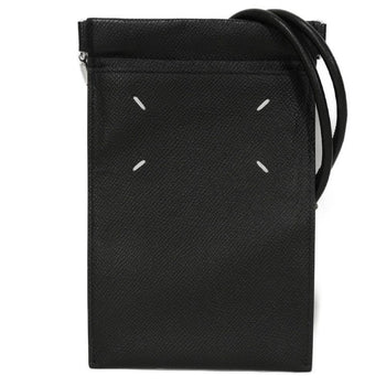 Martin Margiela Shoulder Bag Sa1Vz0002 Grainy Calf Leather Black 4Stitch Smartphone Pouch