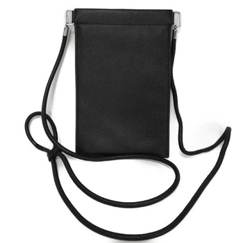 Martin Margiela Shoulder Bag Sa1Vz0002 Grainy Calf Leather Black 4Stitch Smartphone Pouch