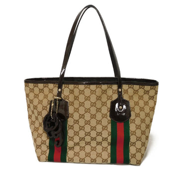 Gucci Tote Bag 211971 Gg Canvas Beige Gg Canvas Web Stripe Tote