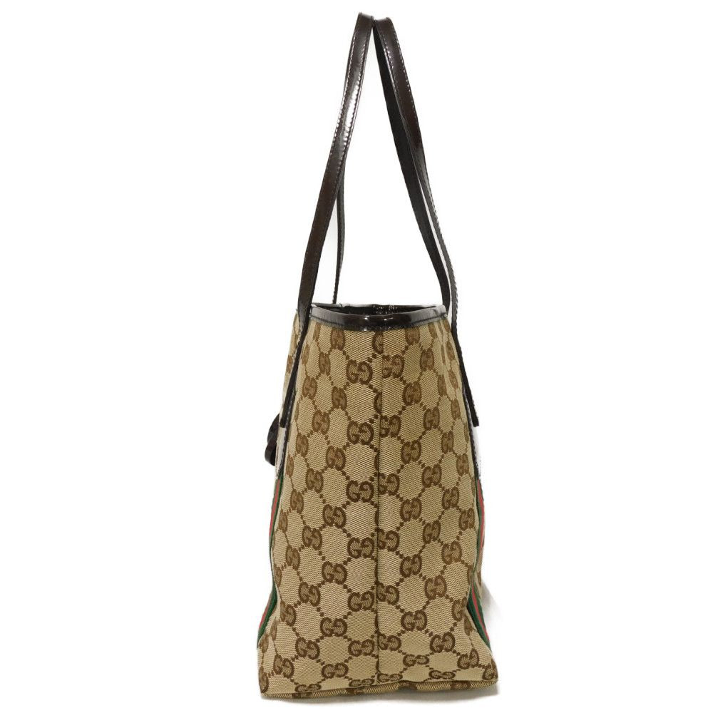 Gucci Tote Bag 211971 Gg Canvas Beige Gg Canvas Web Stripe Tote