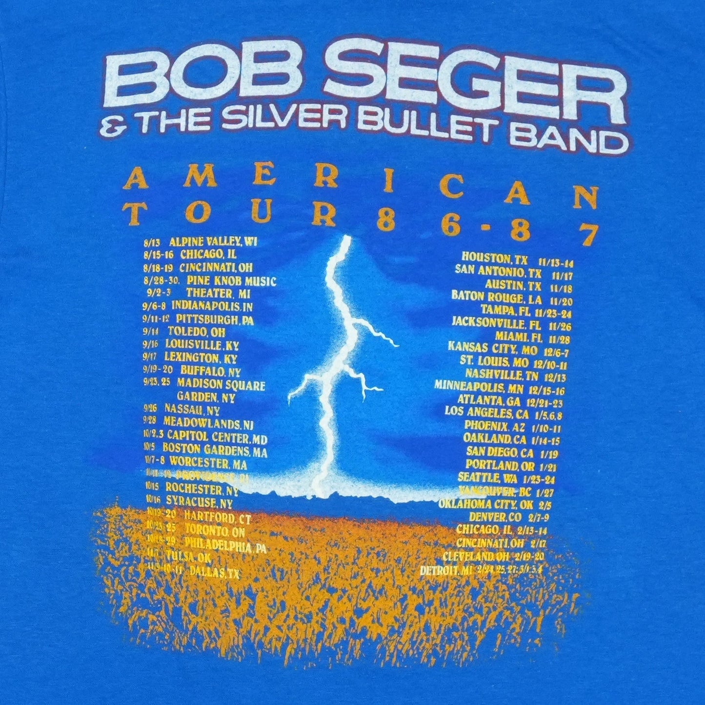 1986 Bob Seger American Storm Tour Shirt