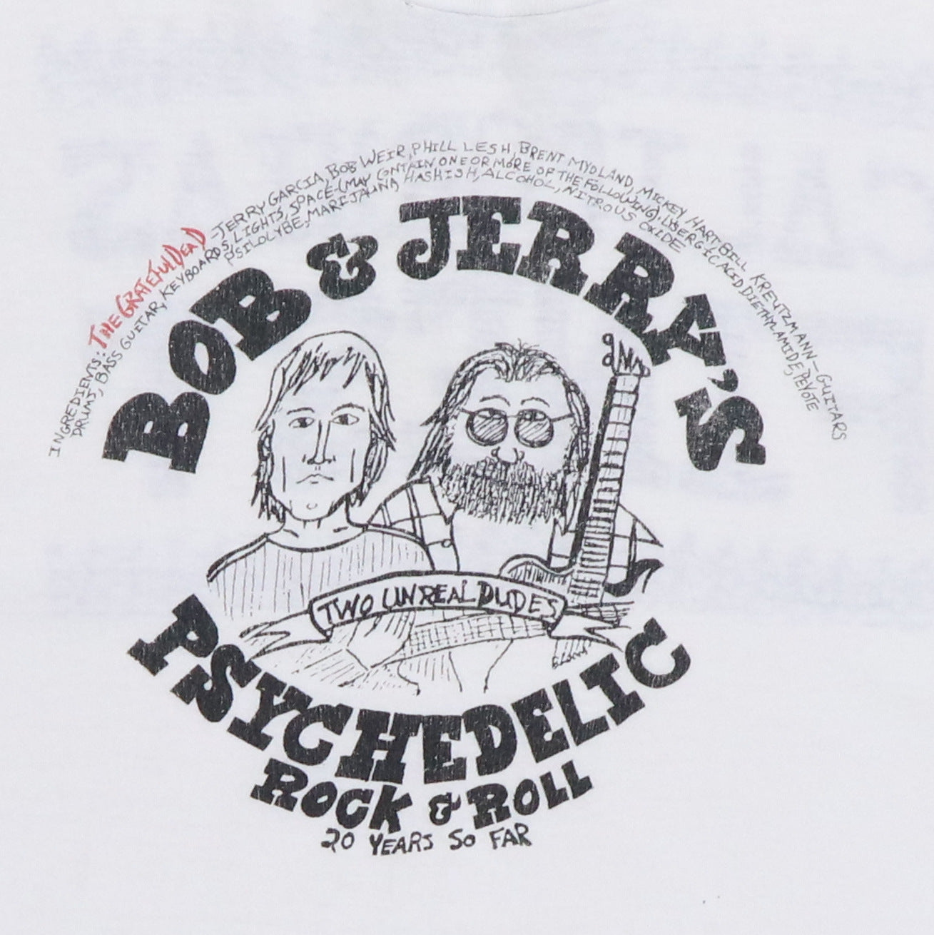 1985 Grateful Dead Bob & Jerry'S Psychedelic Rock Shirt