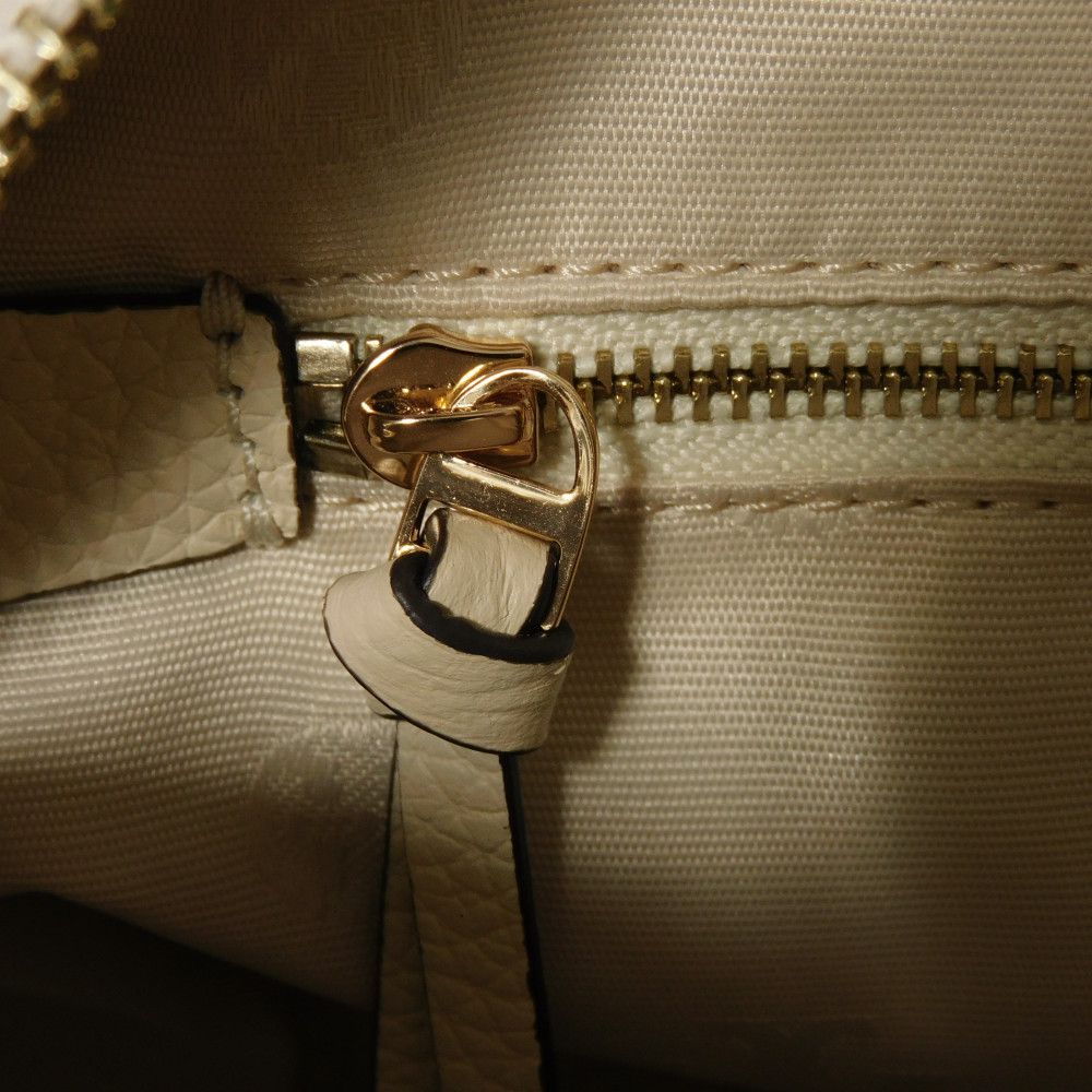 Tory Burch Handbag 84777 Calf Leather (Embossed) Ivory Double T Logo Thea Webb Small Satchel