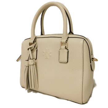 Tory Burch Handbag 84777 Calf Leather (Embossed) Ivory Double T Logo Thea Webb Small Satchel