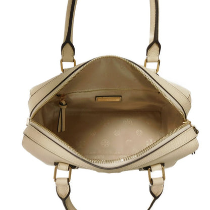 Tory Burch Handbag 84777 Calf Leather (Embossed) Ivory Double T Logo Thea Webb Small Satchel