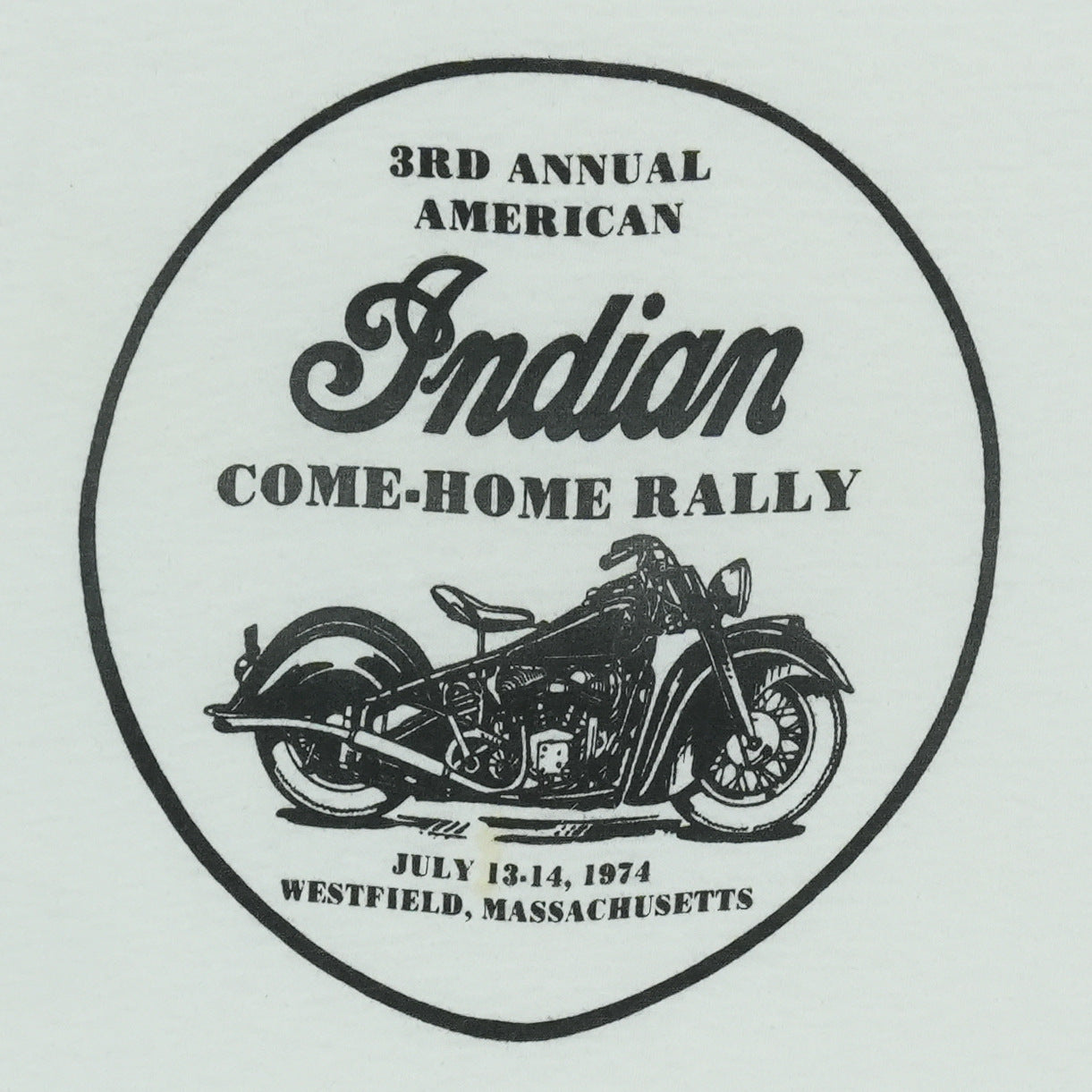 Shirt 1974 Indian Motorcycles 3rd Annual Come Home Rally