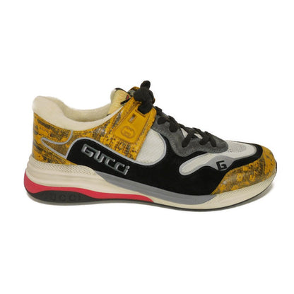 Gucci Sneakers 592345 1Lh10 7665 Calf Leather X Suede Multicolor G Logo Ultrapace Yellow Daeju
