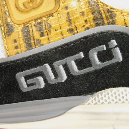 Gucci Sneakers 592345 1Lh10 7665 Calf Leather X Suede Multicolor G Logo Ultrapace Yellow Daeju