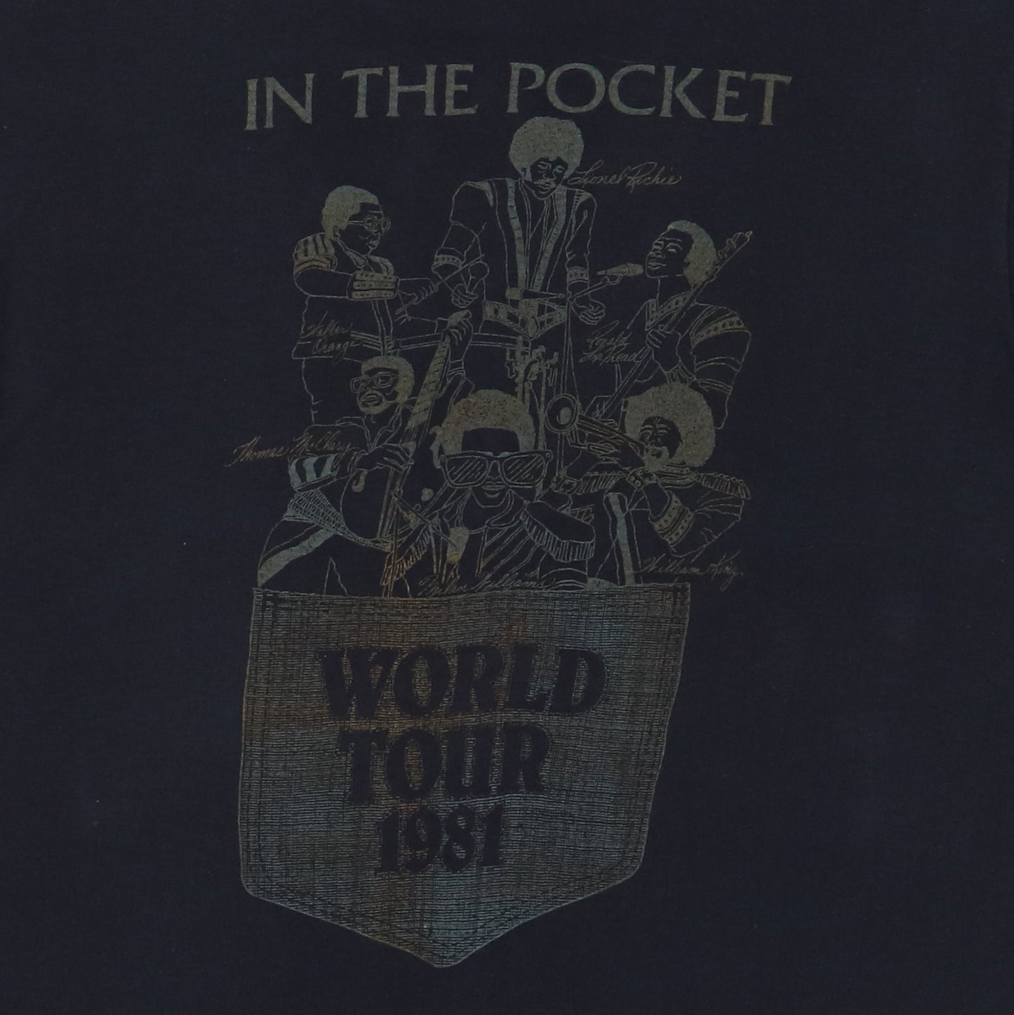1981 Commodores In The Pocket World Tour Shirt