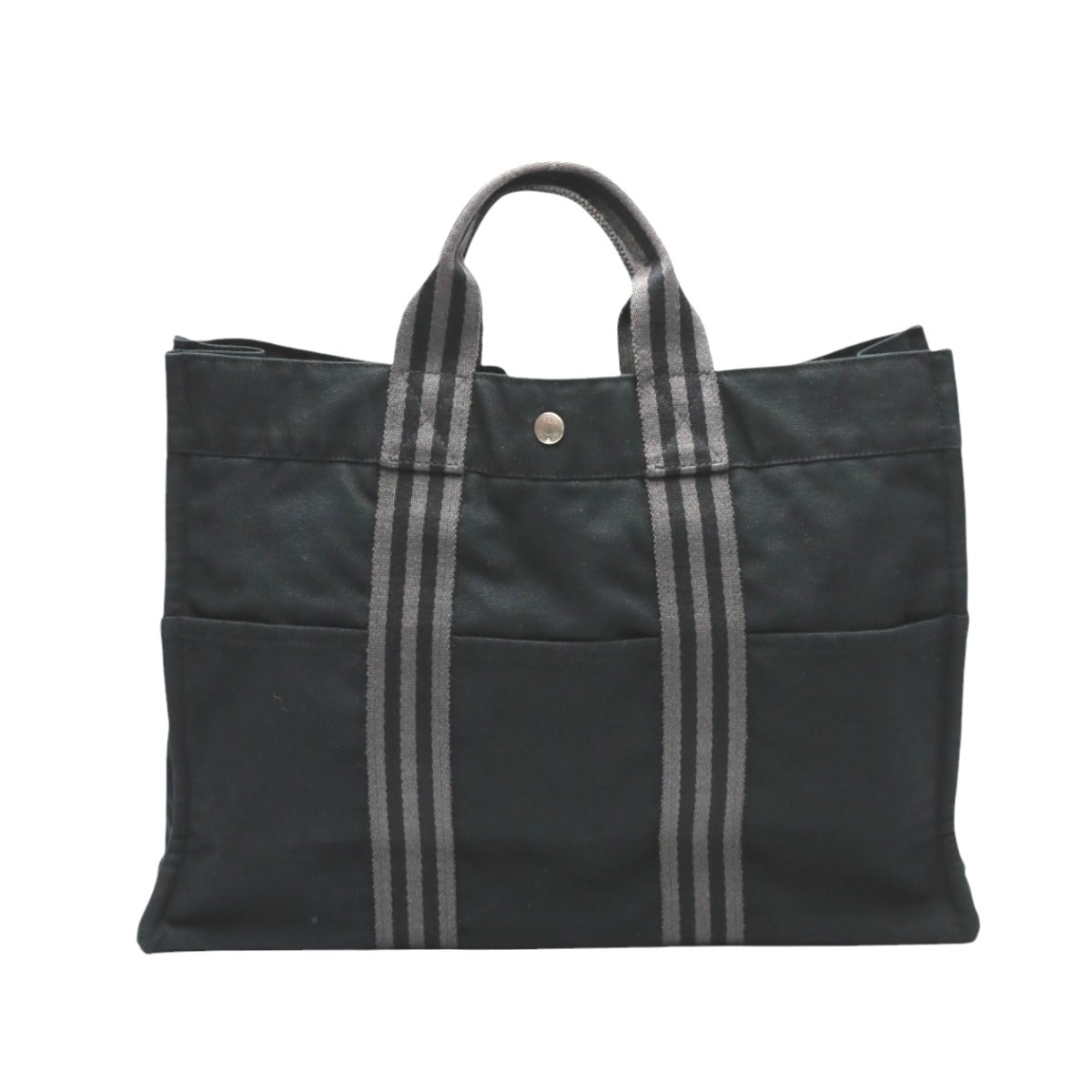 Hermes Tote Bag Cotton Black Tote Bag Fool Toemm Her Line Women(Unisex)