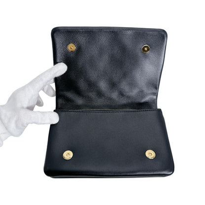 Louis Vuitton Shoulder Bag M82116 Lambskin Black Monogram Pochette Coussin