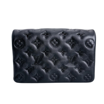 Louis Vuitton Shoulder Bag M82116 Lambskin Black Monogram Pochette Coussin