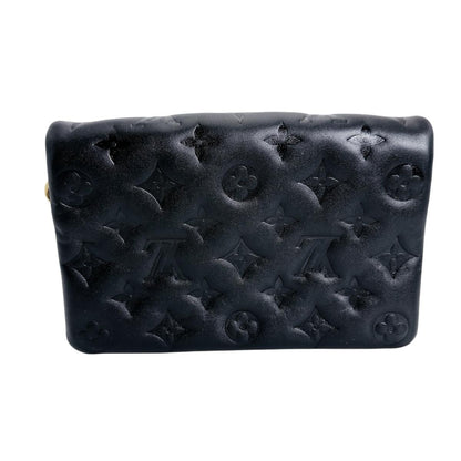 Louis Vuitton Shoulder Bag M82116 Lambskin Black Monogram Pochette Coussin
