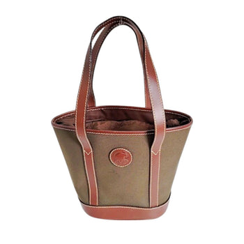 Hunting World Handbag Canvas Green X Brown Drawstring Closure Mini Tote