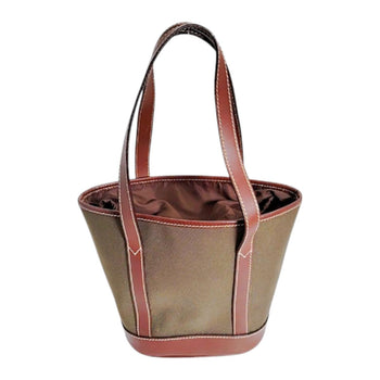 Hunting World Handbag Canvas Green X Brown Drawstring Closure Mini Tote