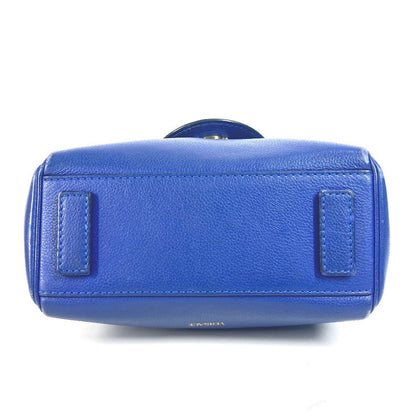 Versace Handbag Leather Blue Medusa Logo