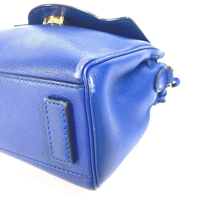 Versace Handbag Leather Blue Medusa Logo