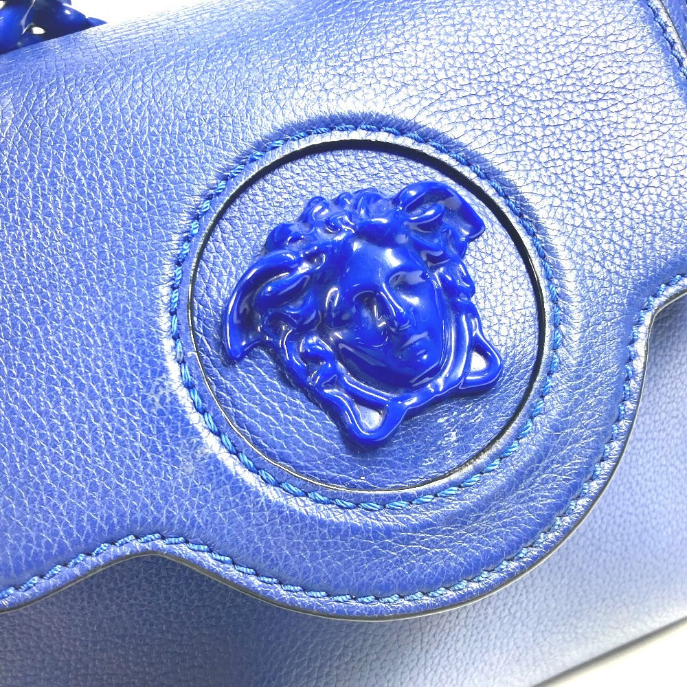 Versace Handbag Leather Blue Medusa Logo