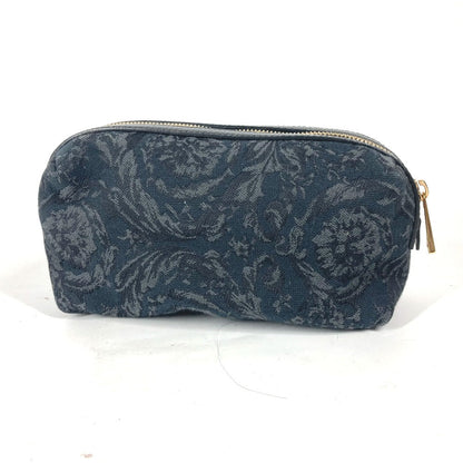 Versace Pouch Canvas Black Type Logo Women