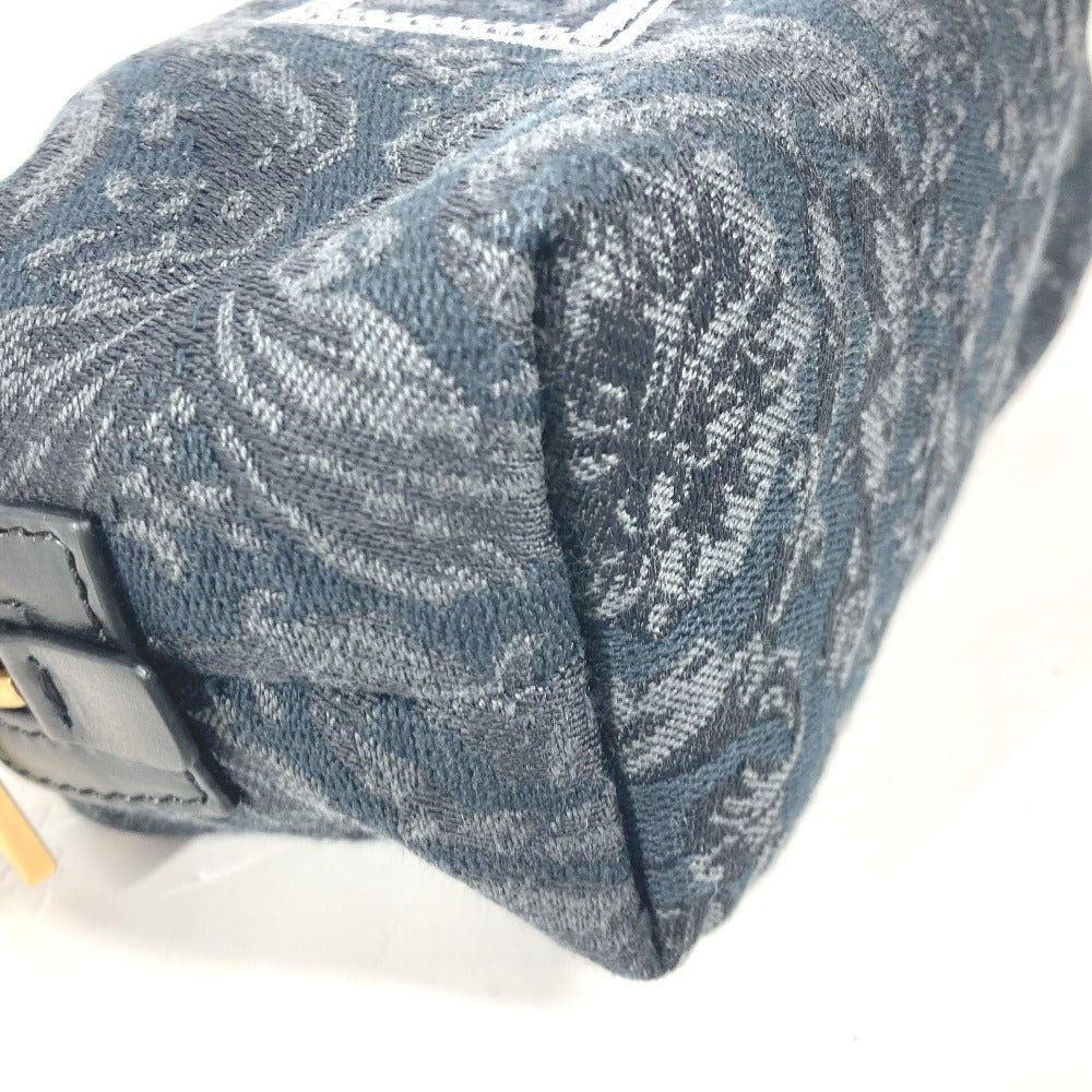Versace Pouch Canvas Black Type Logo Women