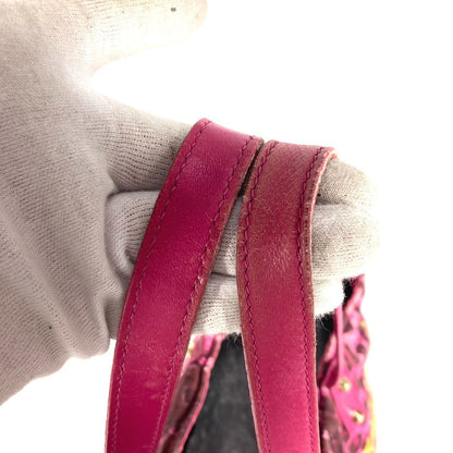 Versace Tote Bag Canvas / Leather Pink Overall Handle Women