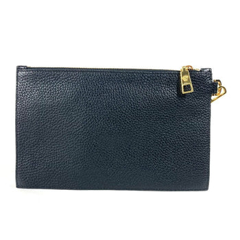 Versace Clutch Bag Leather Black Pouch Bag Logo Medusa Unisex(Unisex)