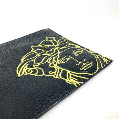 Versace Clutch Bag Leather Black Pouch Bag Logo Medusa Unisex(Unisex)