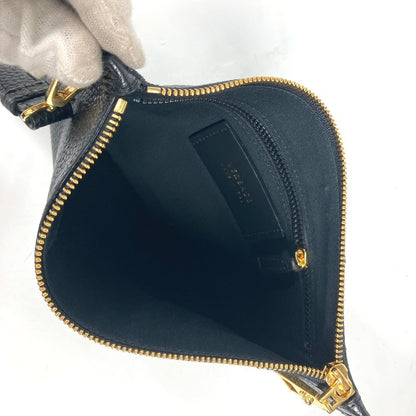Versace Clutch Bag Leather Black Pouch Bag Logo Medusa Unisex(Unisex)