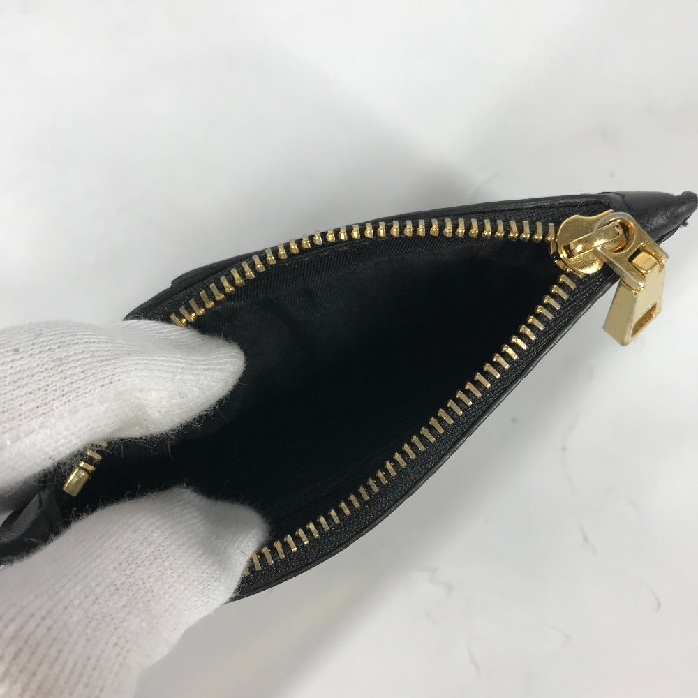 Versace Coin Case Leather Black Wallet Coin Pocket Medusa Mens