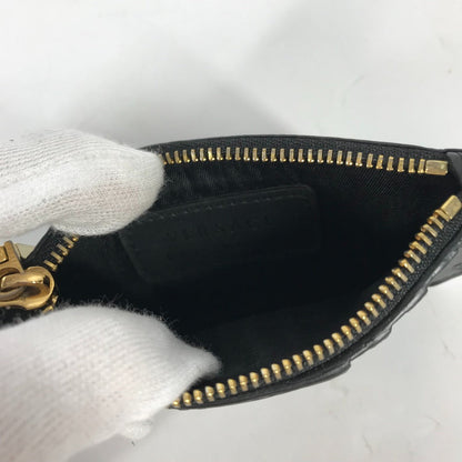 Versace Coin Case Leather Black Wallet Coin Pocket Medusa Mens