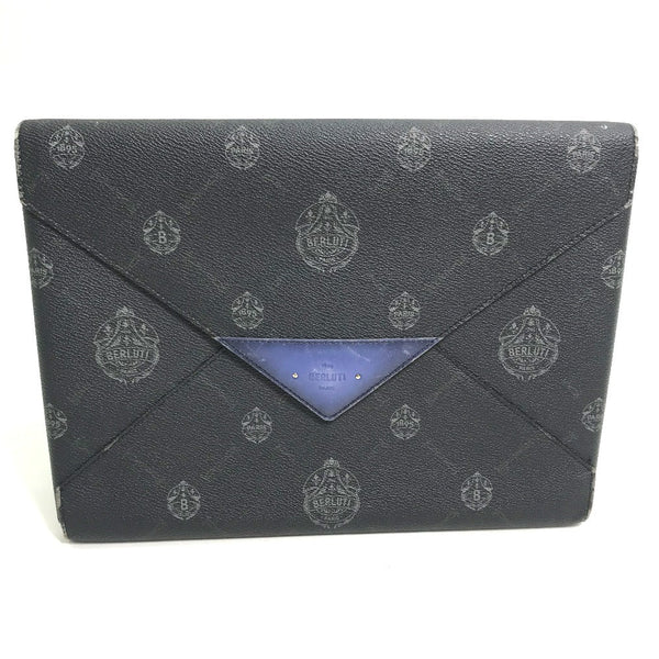 Berluti Clutch Bag Leather Black Logo Mens