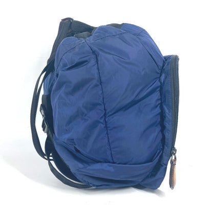 Berluti Backpack Leather / Nylon Blue Logo Mens