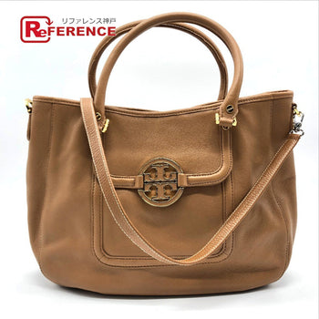 Tory Burch Tote Bag Leather Camel Brown Amanda Handbag