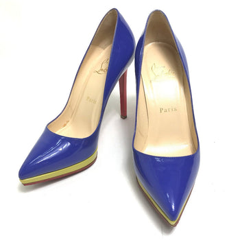 Christian Louboutin Pumps 1110971 Patent Leather Blue X Red X Yellow Tricolor Women 36