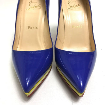 Christian Louboutin Pumps 1110971 Patent Leather Blue X Red X Yellow Tricolor Women 36