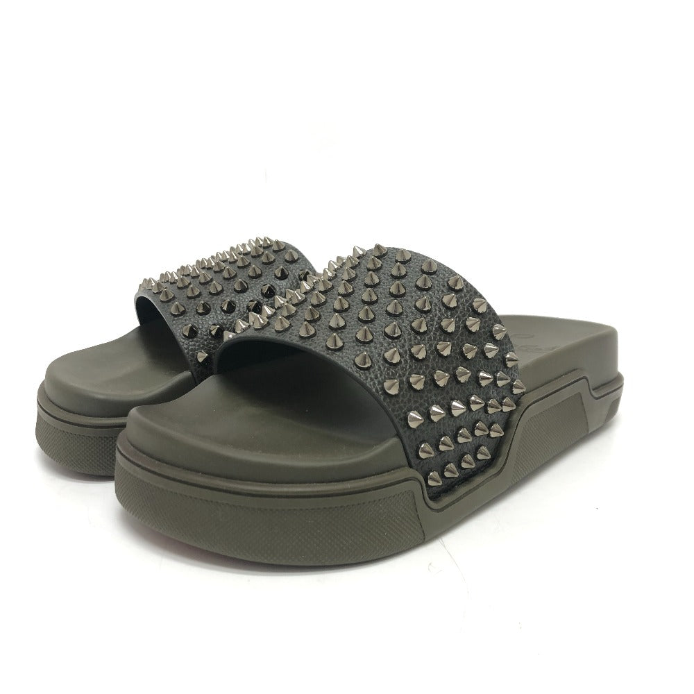 Christian Louboutin Sandals 1211099 Rubber Green Full Fun Slippers 39