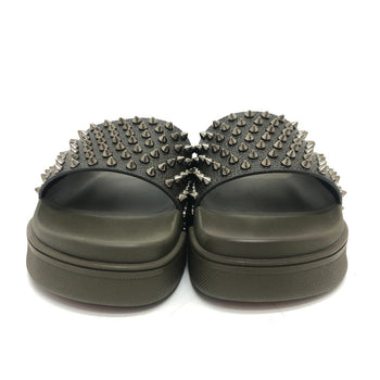 Christian Louboutin Sandals 1211099 Rubber Green Full Fun Slippers 39