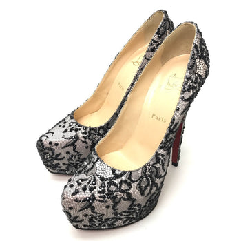 Christian Louboutin Pumps Sequins, Satin Black Race Women 40
