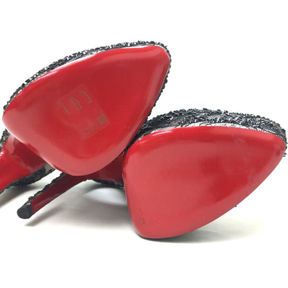 Christian Louboutin Pumps Sequins, Satin Black Race Women 40